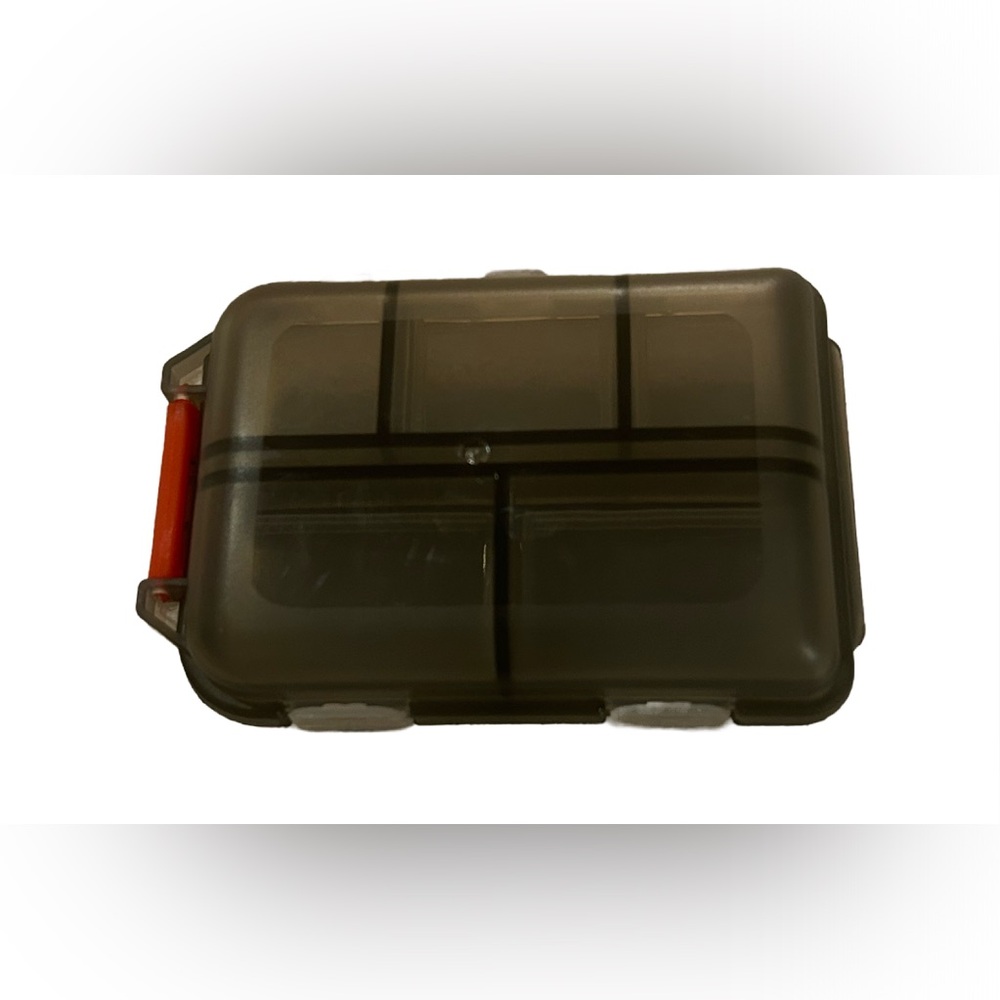 Compact Smoky Gray Pill Organizer Case